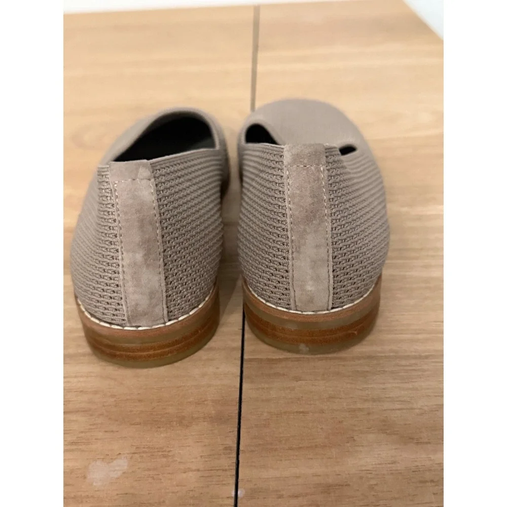 Eileen Fisher Womens Gray Knit Slip On Loafers Flats Shoes Size 6